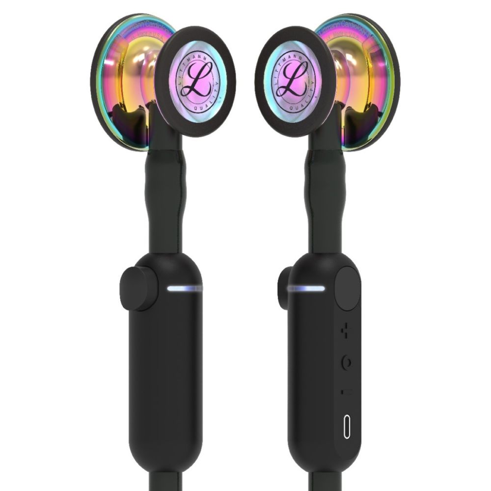 3M リットマン コアデジタル ステソスコープ 8570 レインボウ Littmann Core Digital Stethoscope, Rainbow Black, 8570