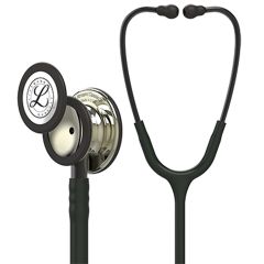 #5861 3M™ Littmann® Classic III™ Monitoring Stethoscope Champagne-Finish Chestpiece, Black Tube, Smoke Stem and Headset, 27 inch 