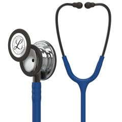 #5863 3M™ Littmann® Classic III™ Monitoring Stethoscope, Mirror-Finish Chestpiece, Navy Blue Tube, Smoke Stem and Headset, 27 Inch