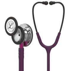 #5960 3M™ Littmann® Classic III™ Monitoring Stethoscope, Mirror Finish Chestpiece, Plum Tube, Pink Stem and Smoke Headset, 27 inch 