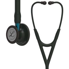 #6201 3M™ Littmann® Cardiology IV™ Diagnostic Stethoscope, Black-Finish Chestpiece, Black Tube, Blue Stem and Black Headset, 27 inch