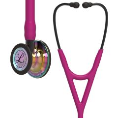 #6241 3M™ Littmann® Cardiology IV™ Diagnostic Stethoscope, High Polish Rainbow Chestpiece, Raspberry Tube, Smoke Stem and Smoke Headset, 27 inch