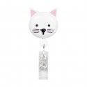PediaPals Retractable ID Tag Holders-White Cat #100107