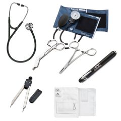 University of Connecticut Kit #5 with Cardiology IV, BP(775-11AN), scissor(1700), forceps(724), penlight(353), EKG caliper(395) & Instr. holder(730-wht)