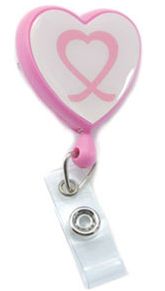 NursezChoice Pink "Ribbon" Retractable ID Holder #201-0181-015